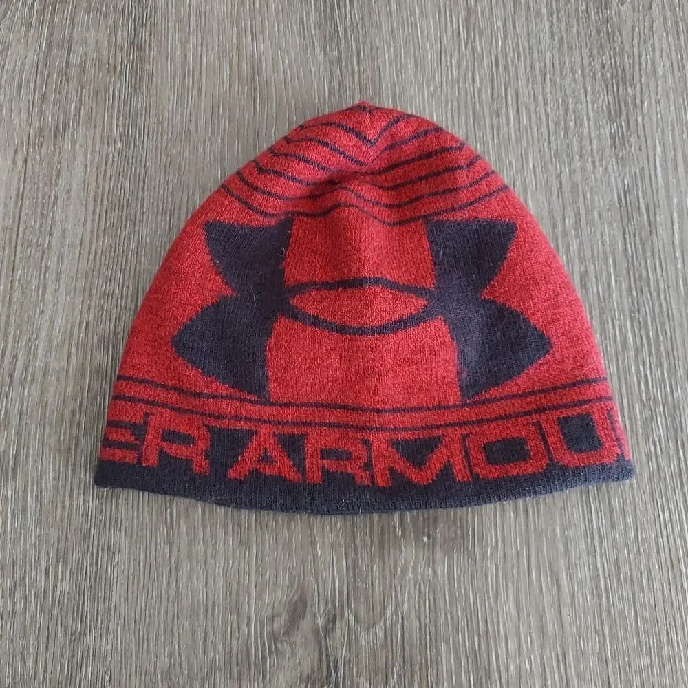 Under Armour Red and Black Beanie